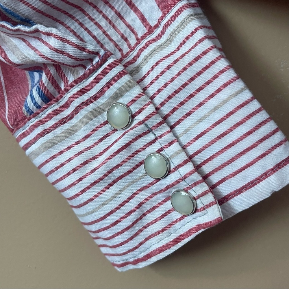 Vintage Saddle king western stripped snap button down shirt big & tall size XXL - Picture 3 of 8
